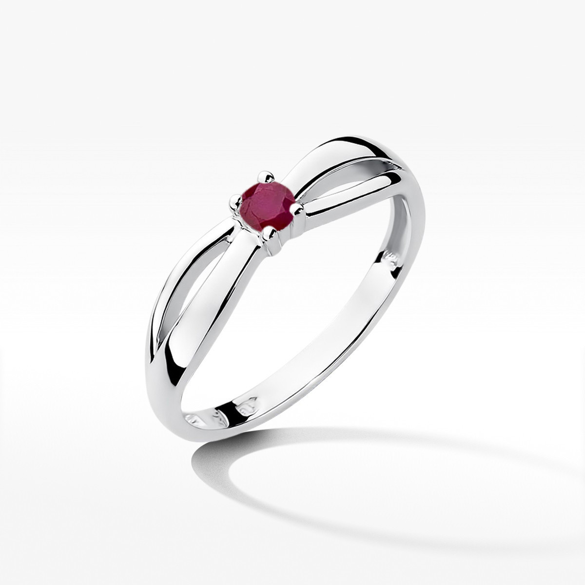 Pierścionek z białego złota z rubinem - próba 585 0,15CT w0248.B3.RUR.01