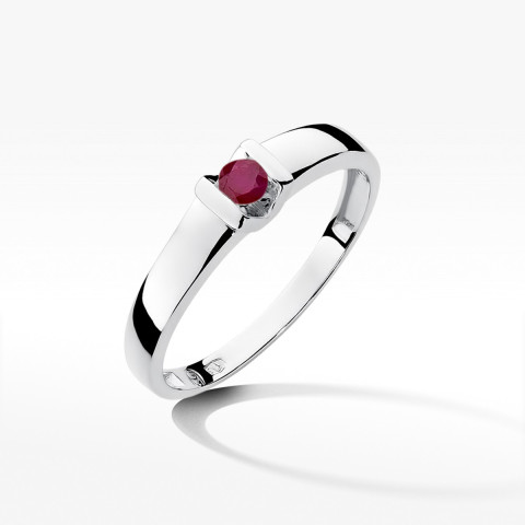 Pierścionek z białego złota z rubinem - próba 585 0,15CT w0249.B3.RUR.01
