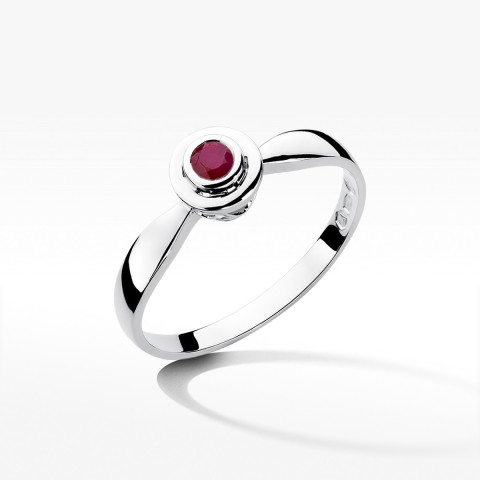 Pierścionek z białego złota z rubinem - próba 585 0,15CT w0294.B3.RUR.01