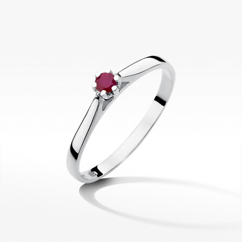 Pierścionek z białego złota z rubinem - próba 585 0,15CT w0311.B3.RUR.02