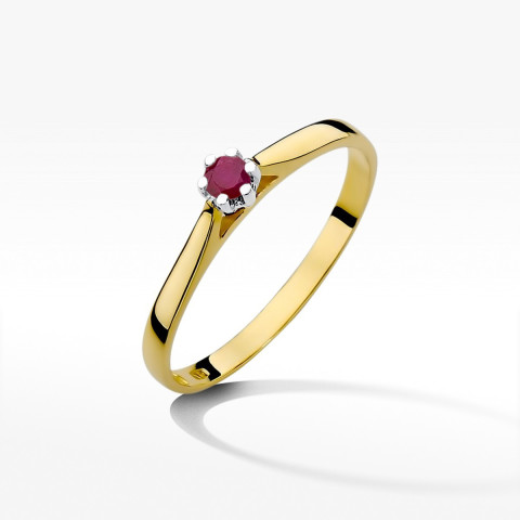 Pierścionek z żółtego złota z rubinem - próba 585 0,15CT w0311.Z3.RUR.02