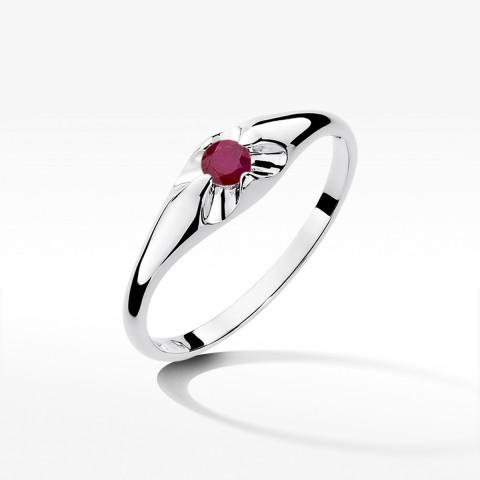Pierścionek z białego złota z rubinem - próba 585 0,15CT w0331.B3.RUR.01