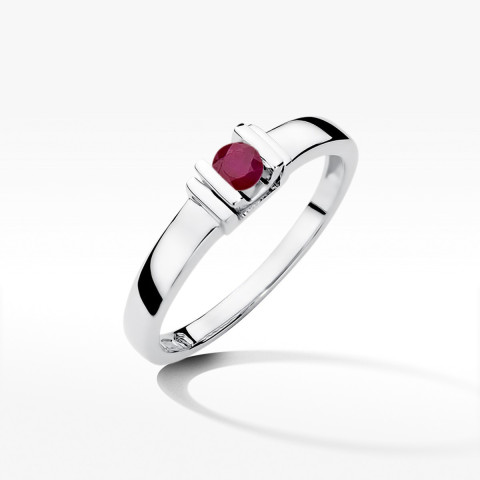 Pierścionek z białego złota z rubinem - próba 585 0,15CT w0343.B3.RUR.01
