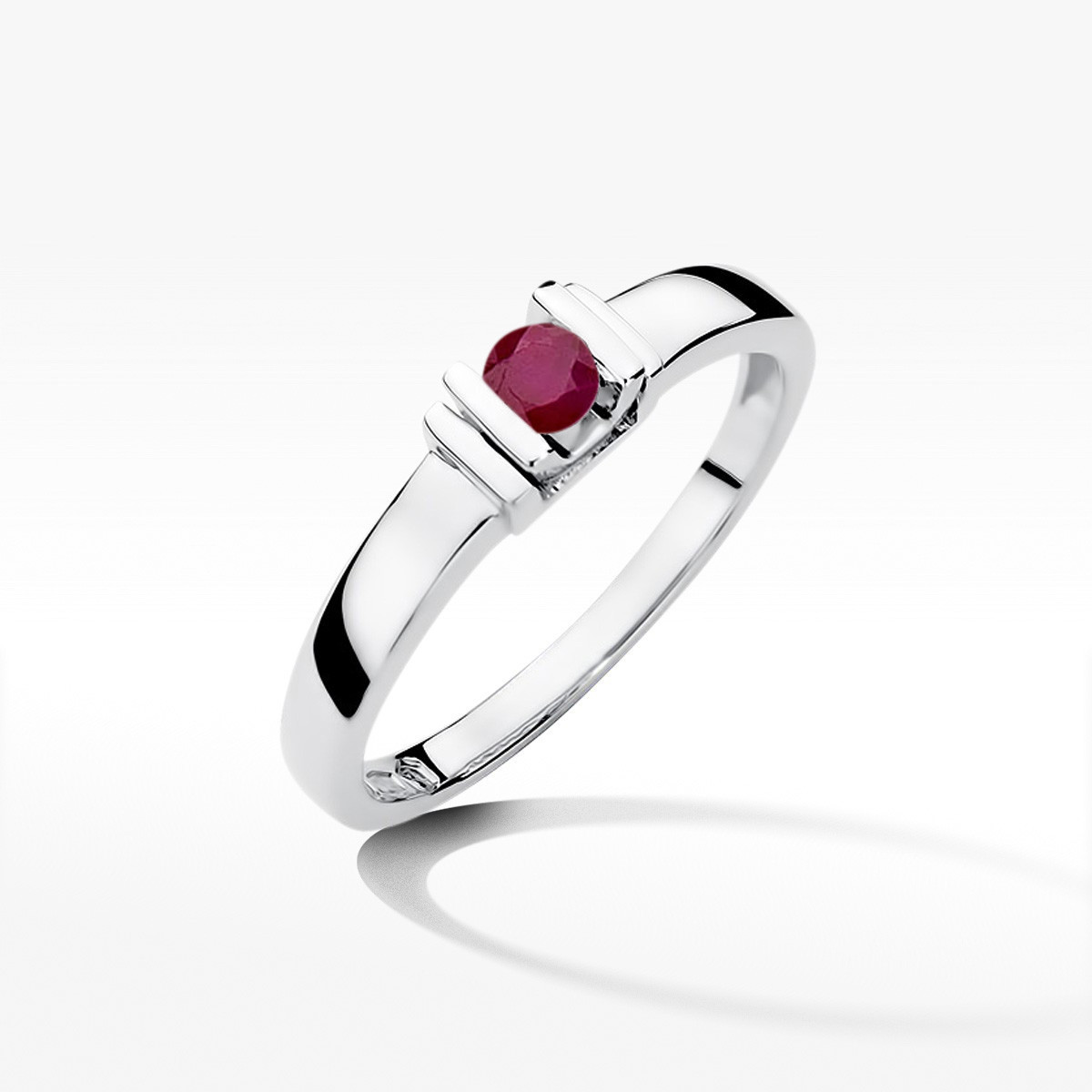 Pierścionek z białego złota z rubinem - próba 585 0,15CT w0343.B3.RUR.01