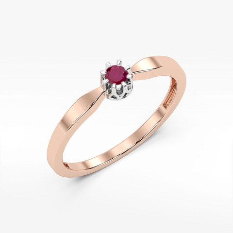 Pierścionek z różowego złota z rubinem - próba 585 0,15CT w0450.R3.RUR.01