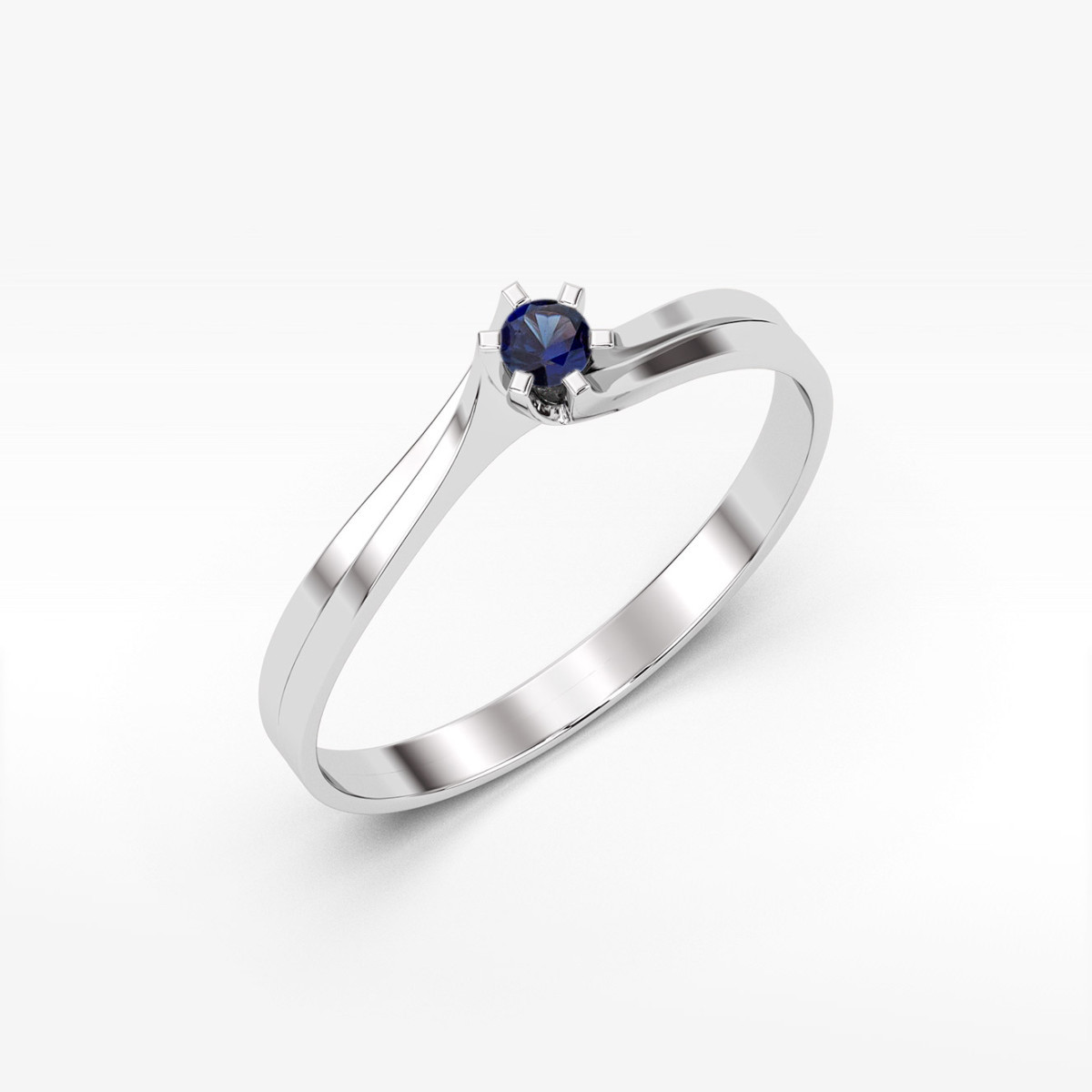 Pierścionek z białego złota z szafirem - próba 585 0,15CT PV-039.B3.SAB.01