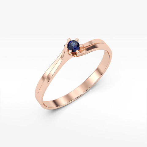 Pierścionek z różowego złota z szafirem - próba 585 0,15CT PV-039.R3.SAB.01