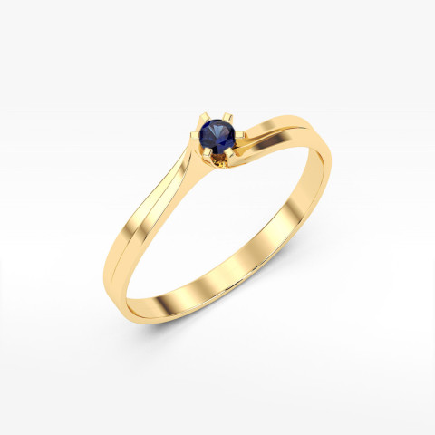 Pierścionek z żółtego złota z szafirem - próba 585 0,15CT PV-039.Z3.SAB.01