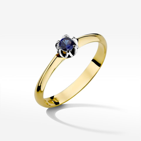 Pierścionek z żółtego złota z szafirem - próba 585 0,15CT w0134.Z3.SAB.01