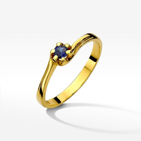 Pierścionek z żółtego złota z szafirem - próba 585 0,15CT w0163.Z3.SAB.01