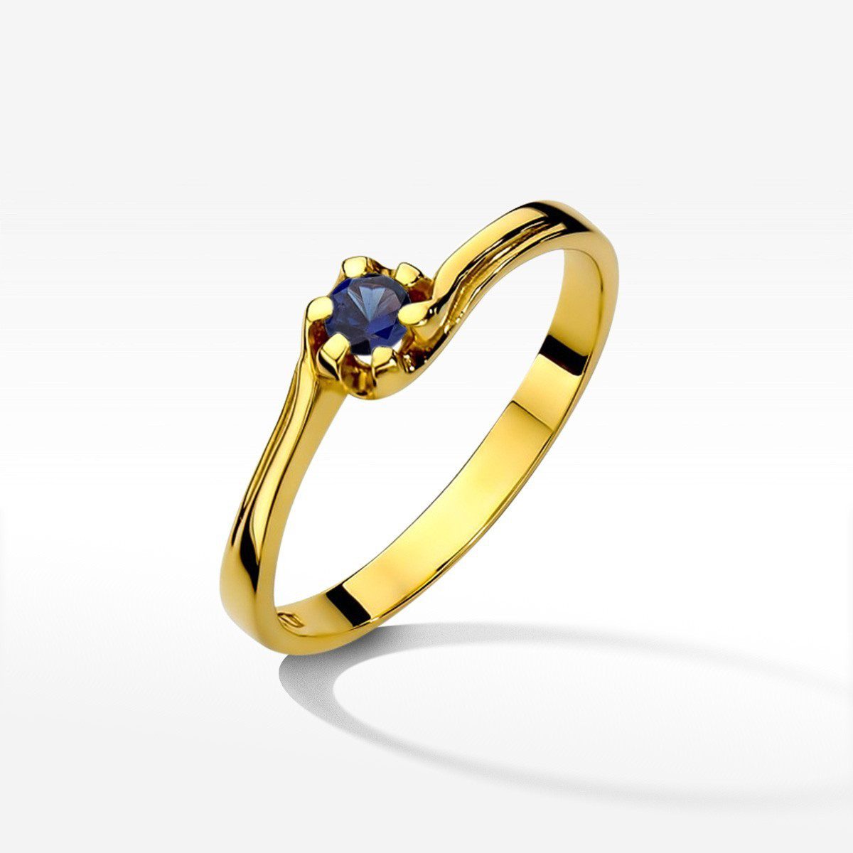 Pierścionek z żółtego złota z szafirem - próba 585 0,15CT w0163.Z3.SAB.01
