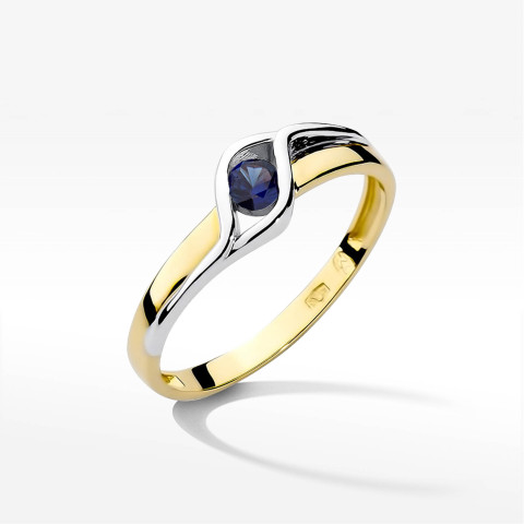 Pierścionek z żółtego złota z szafirem - próba 585 0,15CT w0178.Z3.SAB.01