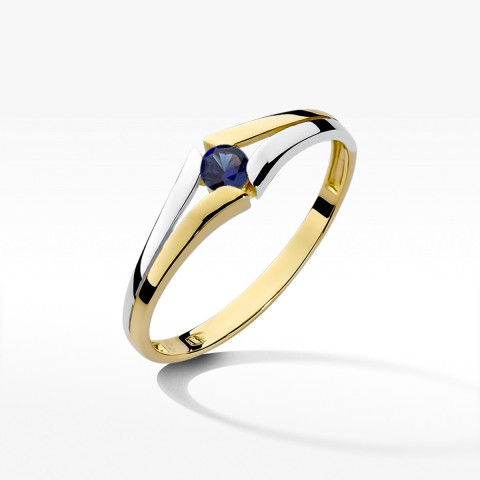 Pierścionek z żółtego złota z szafirem - próba 585 0,15CT w0207.Z3.SAB.01