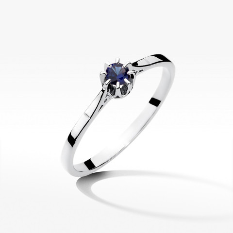 Pierścionek z białego złota z szafirem - próba 585 0,15CT w0209.B3.SAB.01