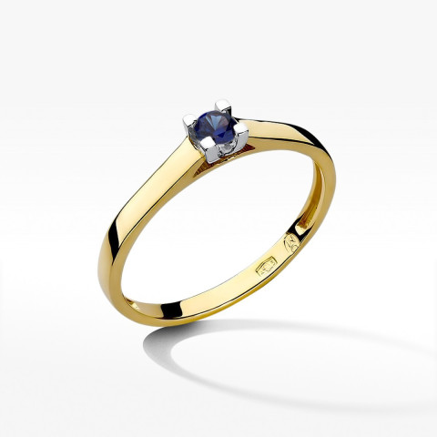 Pierścionek z żółtego złota z szafirem - próba 585 0,15CT w0221.Z3.SAB.02