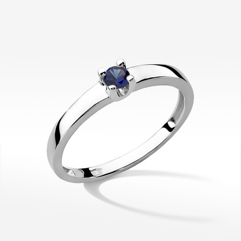 Pierścionek z białego złota z szafirem - próba 585 0,15CT w0225.B3.SAB.02