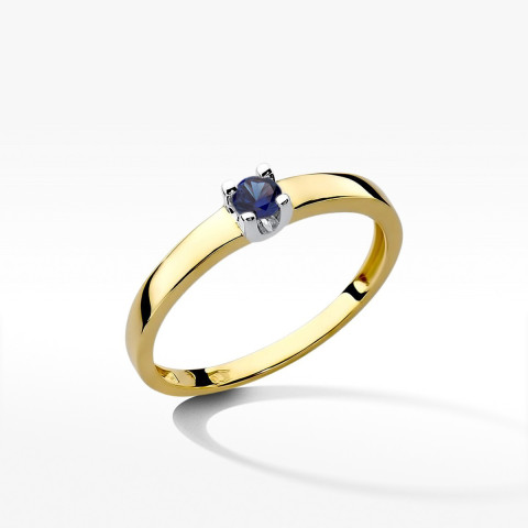 Pierścionek z żółtego złota z szafirem - próba 585 0,15CT w0225.Z3.SAB.02