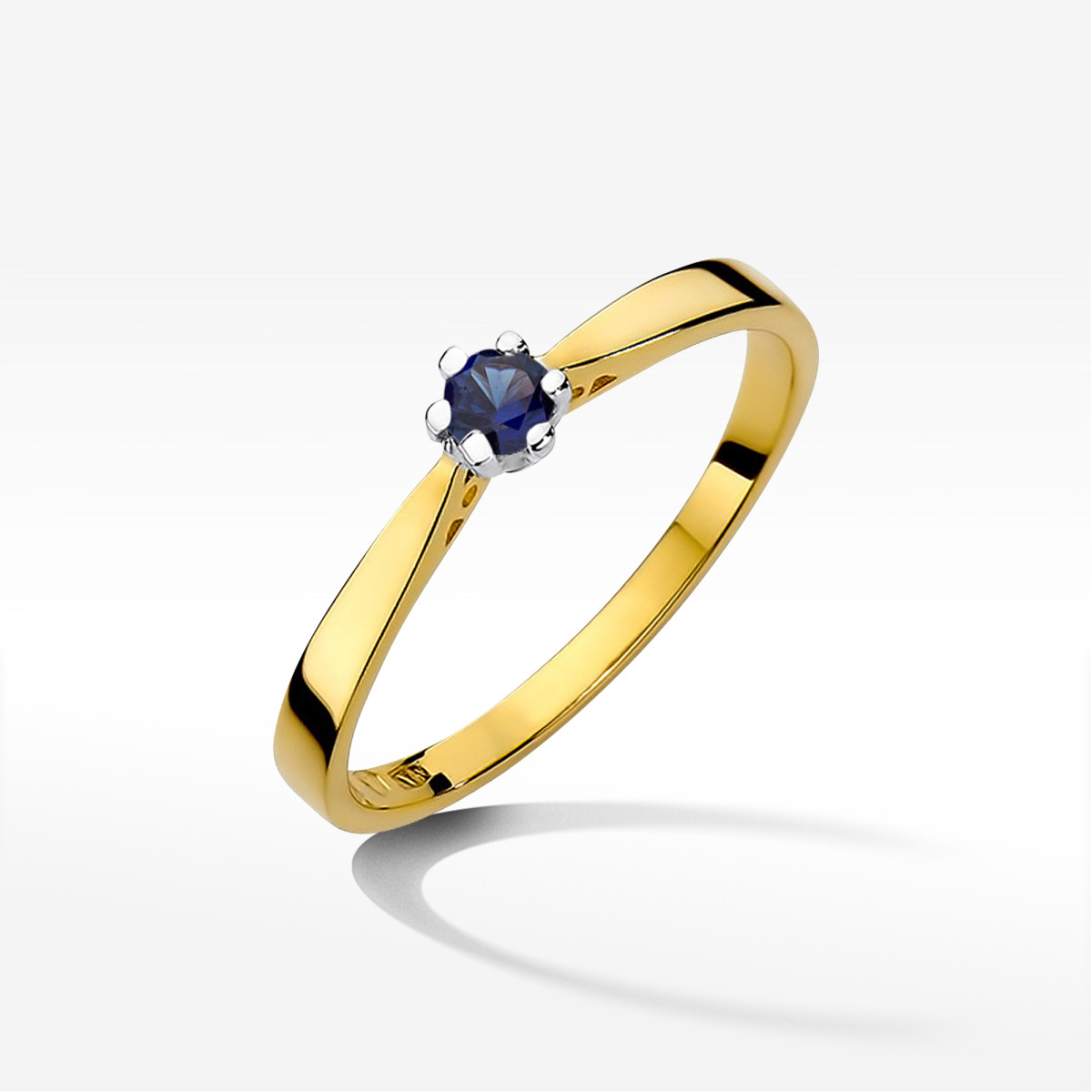 Pierścionek z żółtego złota z szafirem - próba 585 0,15CT w0229.Z3.SAB.02
