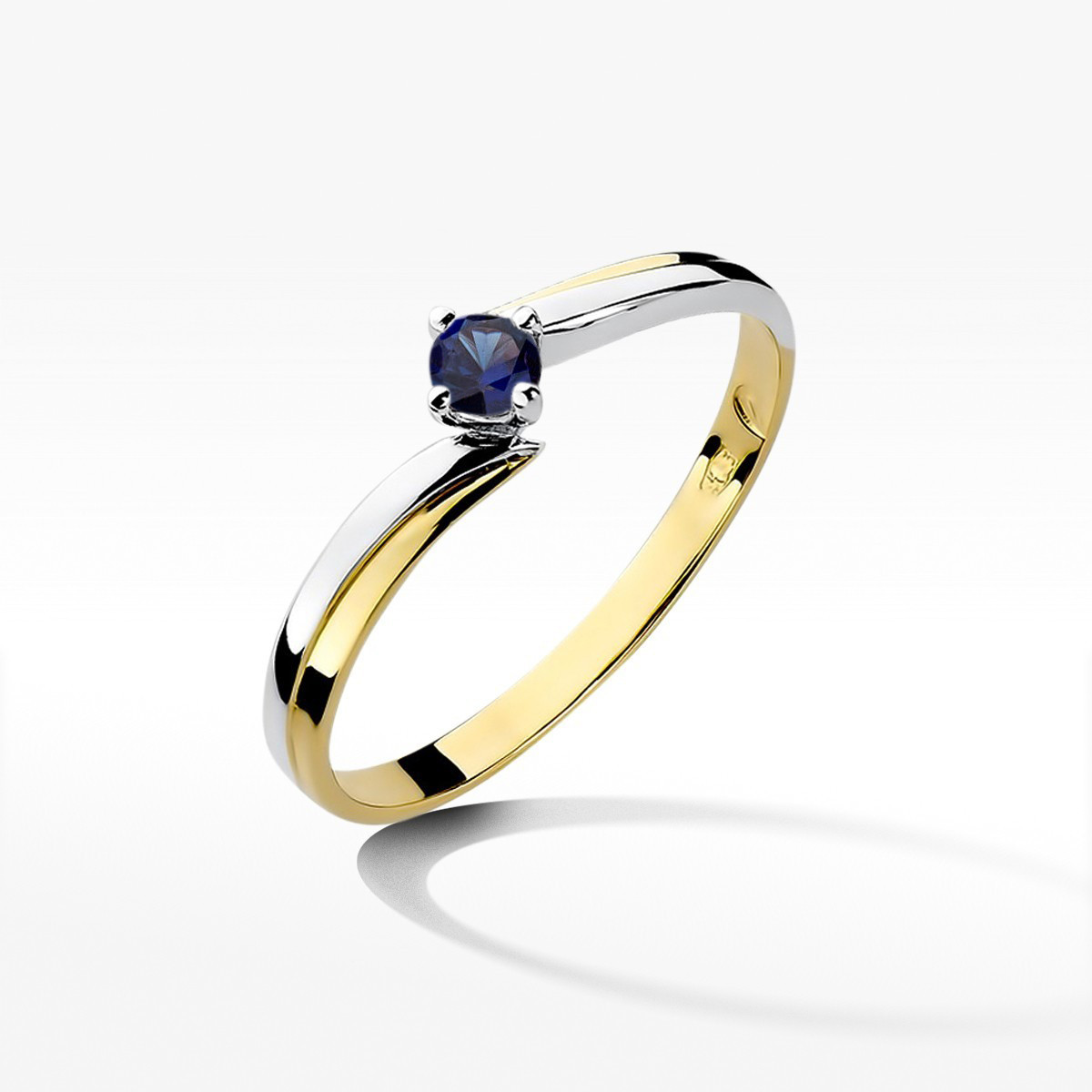 Pierścionek z żółtego złota z szafirem - próba 585 0,15CT w0231.Z3.SAB.02