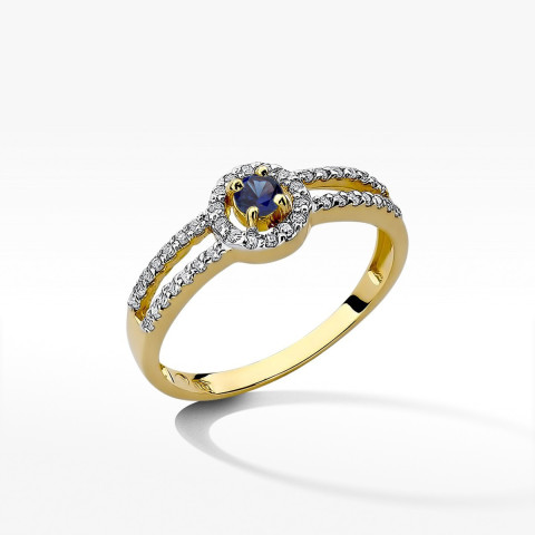 Pierścionek z żółtego złota z szafirem - próba 585 0,46CT w0272.Z3.SAB.01