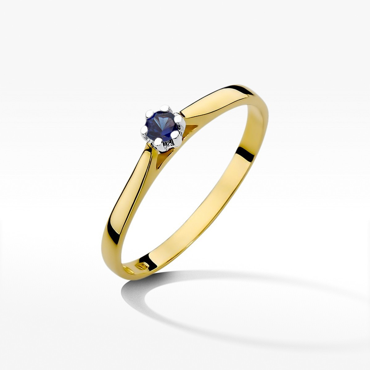 Pierścionek z żółtego złota z szafirem - próba 585 0,15CT w0311.Z3.SAB.02
