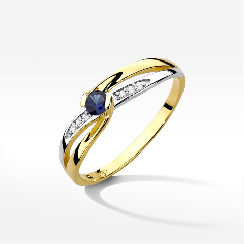 Pierścionek z żółtego złota z szafirem - próba 585 0,28CT w0415.Z3.SAB.01