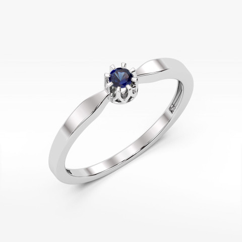 Pierścionek z białego złota z szafirem - próba 585 0,15CT w0450.B3.SAB.01