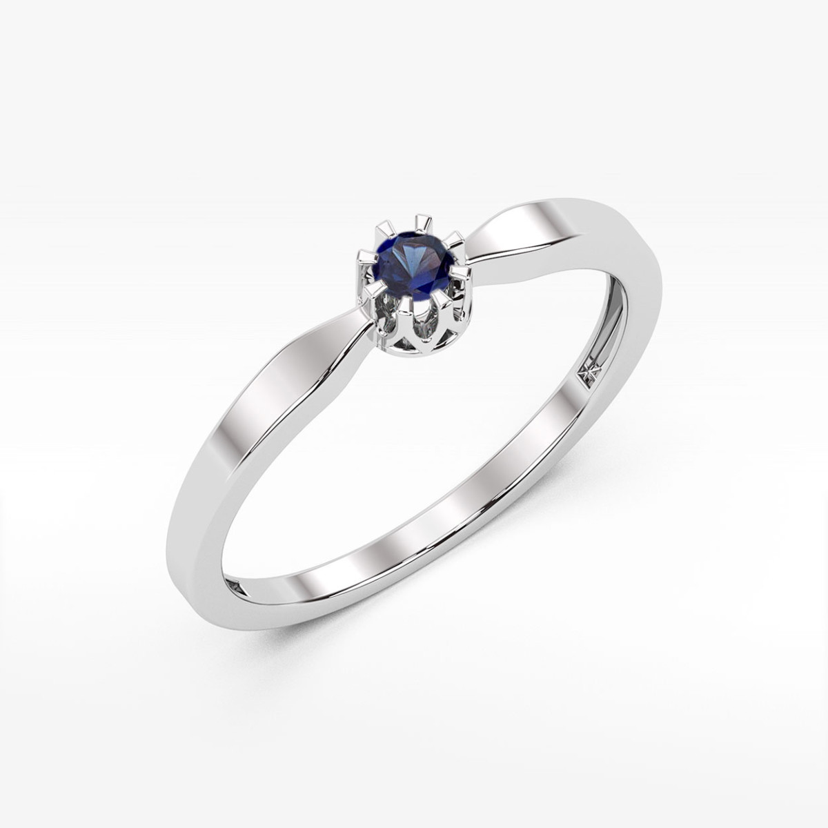 Pierścionek z białego złota z szafirem - próba 585 0,15CT w0450.B3.SAB.01