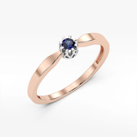 Pierścionek z różowego złota z szafirem - próba 585 0,15CT w0450.R3.SAB.01
