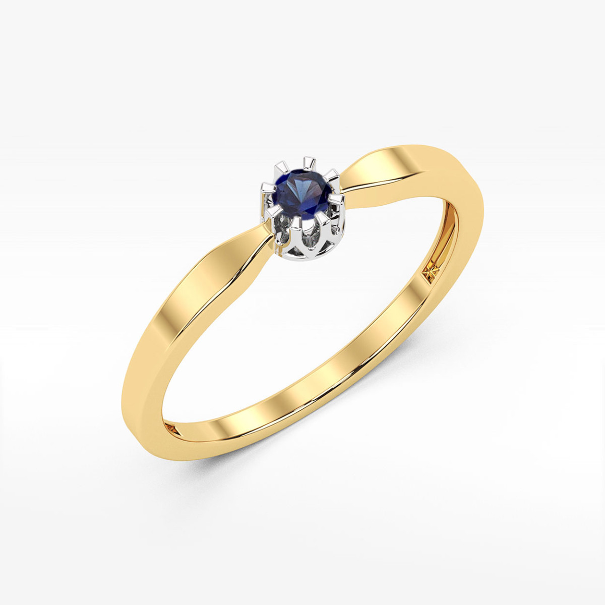 Pierścionek z żółtego złota z szafirem - próba 585 0,15CT w0450.Z3.SAB.01