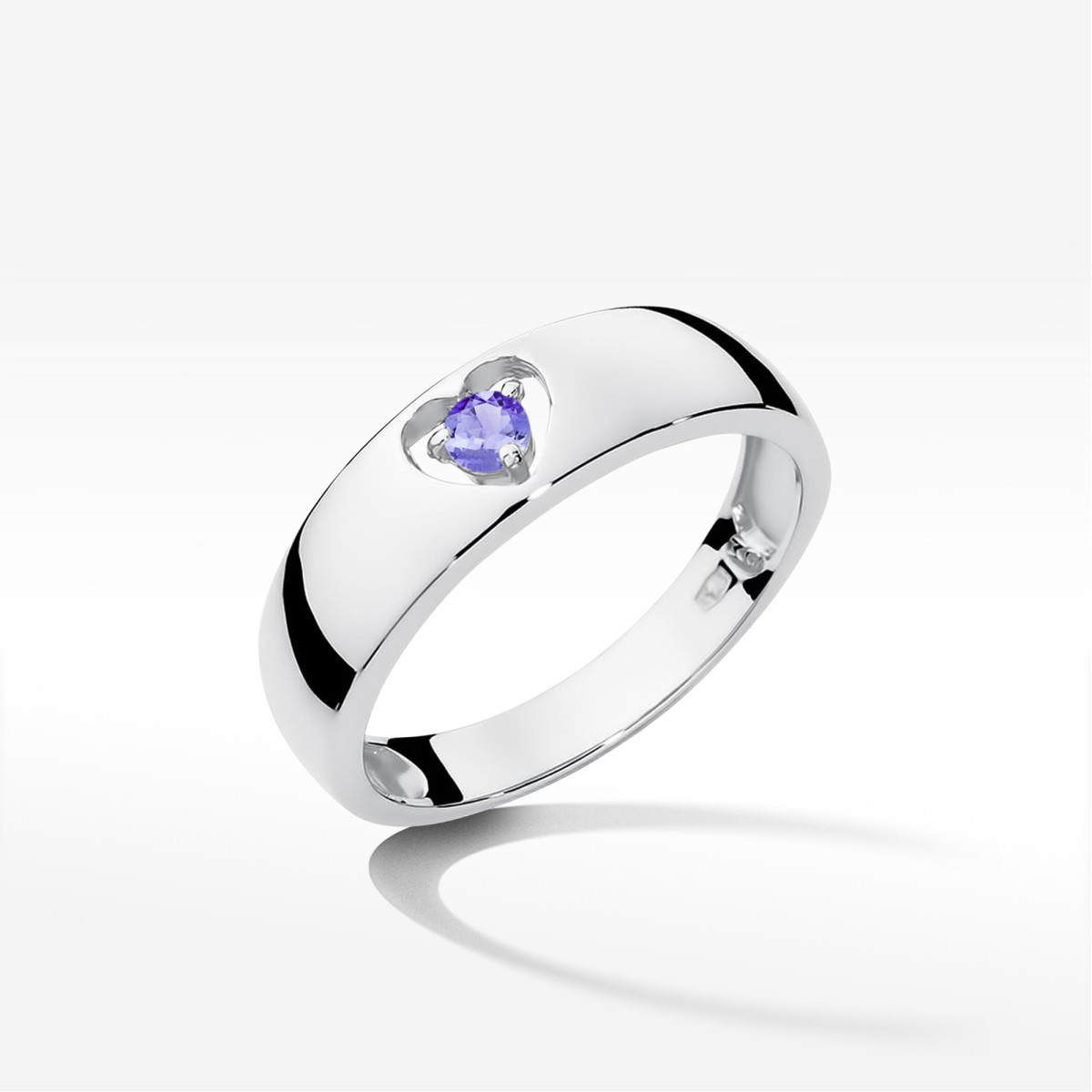 Pierścionek z białego złota z tanzanitem - próba 585 0,15CT PV-184.B3.TAP.01