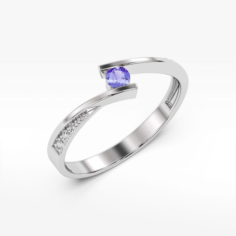 Pierścionek PV-204 Tanzanit 0,15ct białe złoto