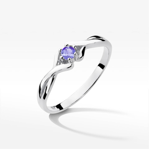 Pierścionek z białego złota z tanzanitem - próba 585 0,15CT PV-123.B3.TAP.01