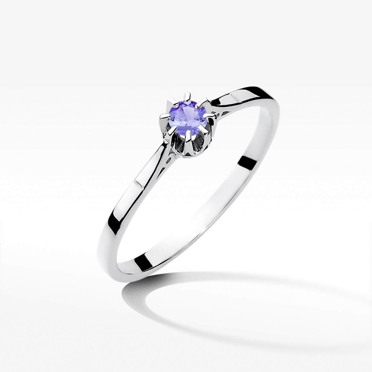 Pierścionek z białego złota z tanzanitem - próba 585 0,15CT w0209.B3.TAP.01