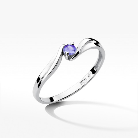 Pierścionek z białego złota z tanzanitem - próba 585 0,15CT w0211.B3.TAP.01