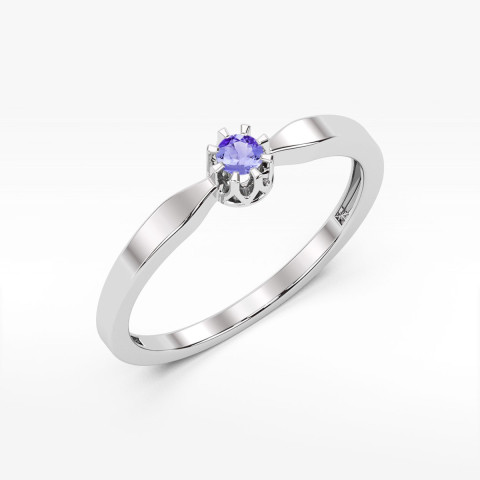 Pierścionek z białego złota z tanzanitem - próba 585 0,15CT w0450.B3.TAP.01