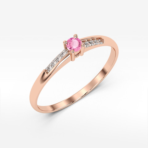 Pierścionek PV-180 Różowy Topaz 0,13ct różowe złoto