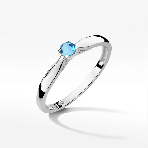 Pierścionek z białego złota z topazem Swiss - próba 585 0,15CT PV-264.B3.TOB.01