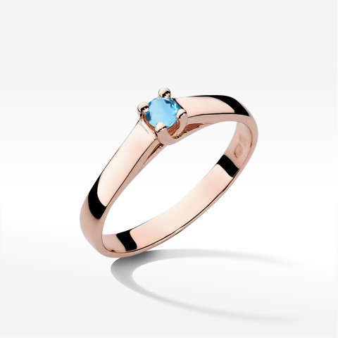 Pierścionek z różowego złota z topazem Swiss - próba 585 0,15CT w0070.R3.TOB.01