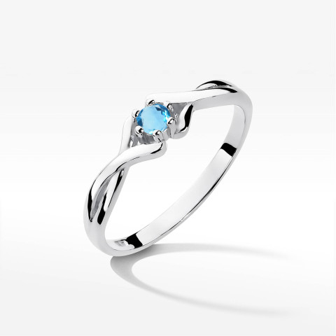 Pierścionek z białego złota z topazem Swiss - próba 585 0,15CT PV-123.B3.TOB.01