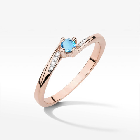 Pierścionek z różowego złota z topazem Swiss - próba 585 0,34CT w0262.R3.TOB.01