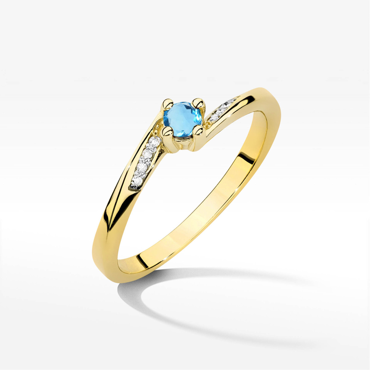 Pierścionek z żółtego złota z topazem Swiss - próba 585 0,34CT w0262.Z3.TOB.01