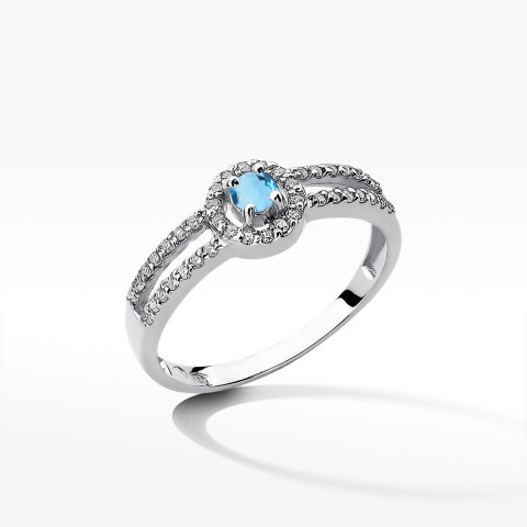 Pierścionek z białego złota z topazem Swiss - próba 585 0,46CT w0272.B3.TOB.01