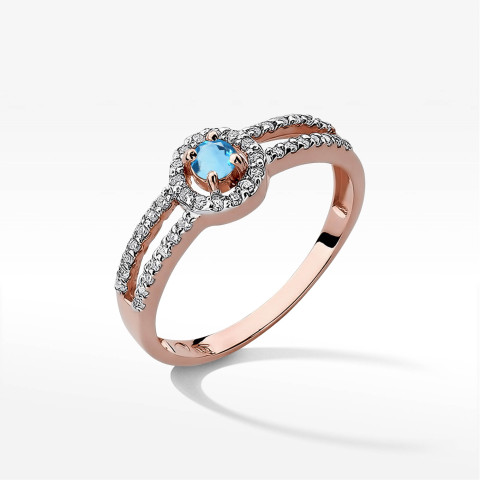 Pierścionek z różowego złota z topazem Swiss - próba 585 0,46CT w0272.R3.TOB.01