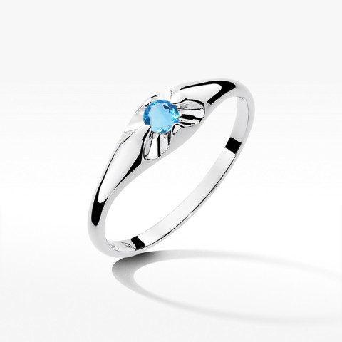 Pierścionek z białego złota z topazem Swiss - próba 585 0,15CT w0331.B3.TOB.01