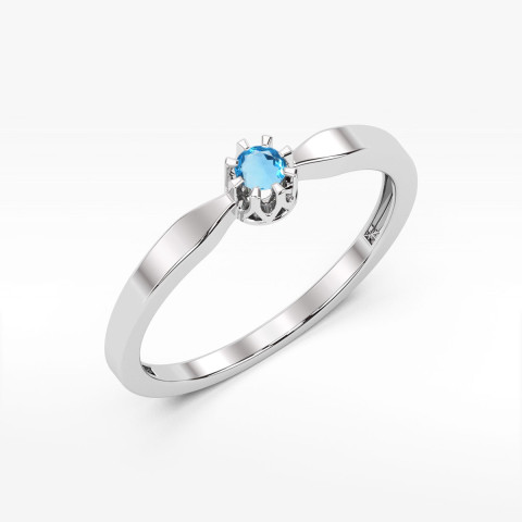 Pierścionek z białego złota z topazem Swiss - próba 585 0,15CT w0450.B3.TOB.01