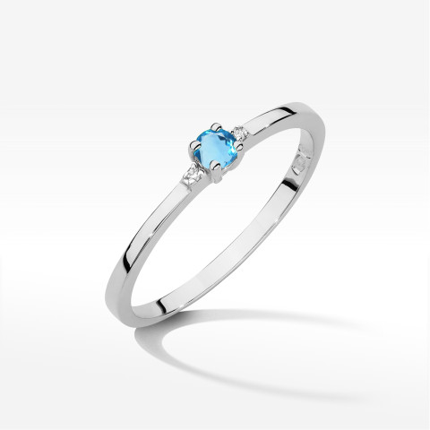 Pierścionek z białego złota z topazem Swiss - próba 585 0,17CT w0464.B3.TOB.01