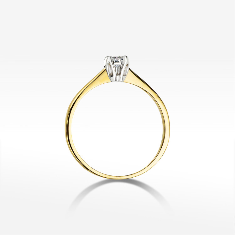 Pierścionek z żółtego złota z diamentem - próba 585 0,30CT PV-245A