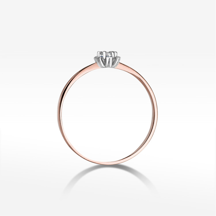 Pierścionek W0053 Diament 0,10ct różowe złoto