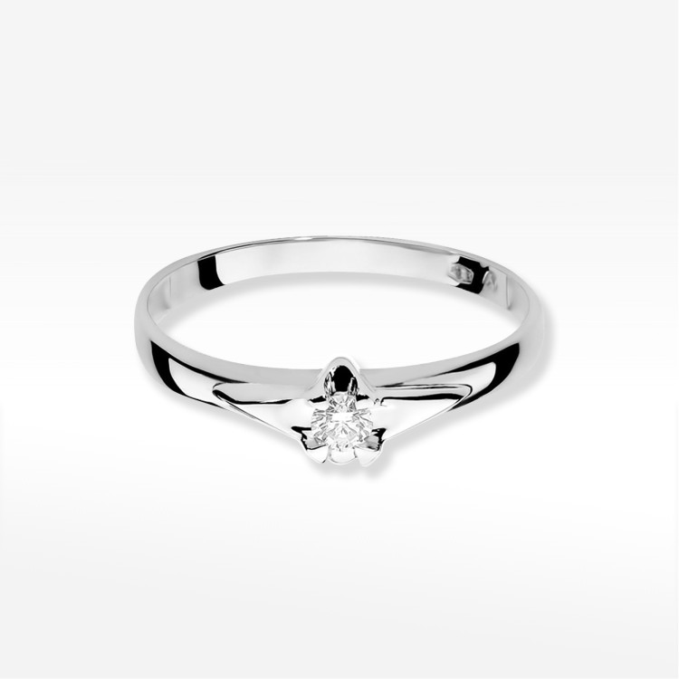 Pierścionek W0088 Diament 0,08ct białe złoto